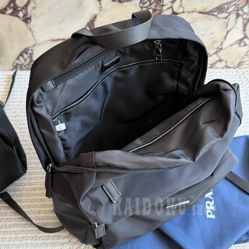 プラダ PRADA Re-Nylon xサフィアーノレザー バックパック リュックバッグ メンズ