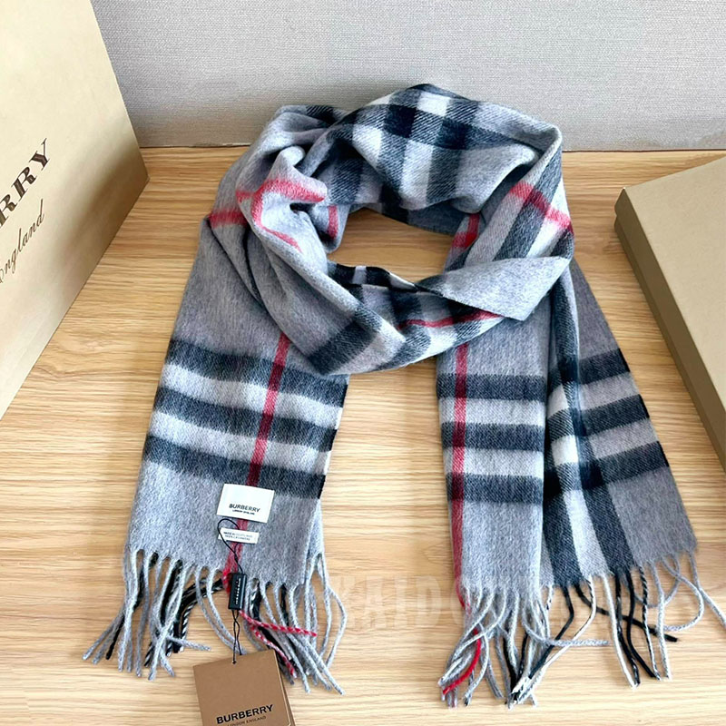 バーバリーBurberry マフラー カシミア100％ グレーレディース メンズ