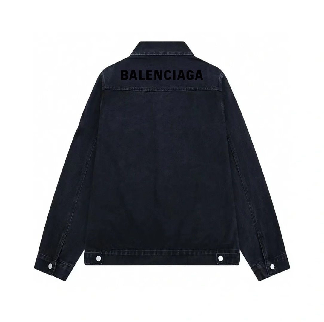 バレンシアガ Balenciaga オーバーサイズ バックロゴ刺繍 デニムジャケット メンズ