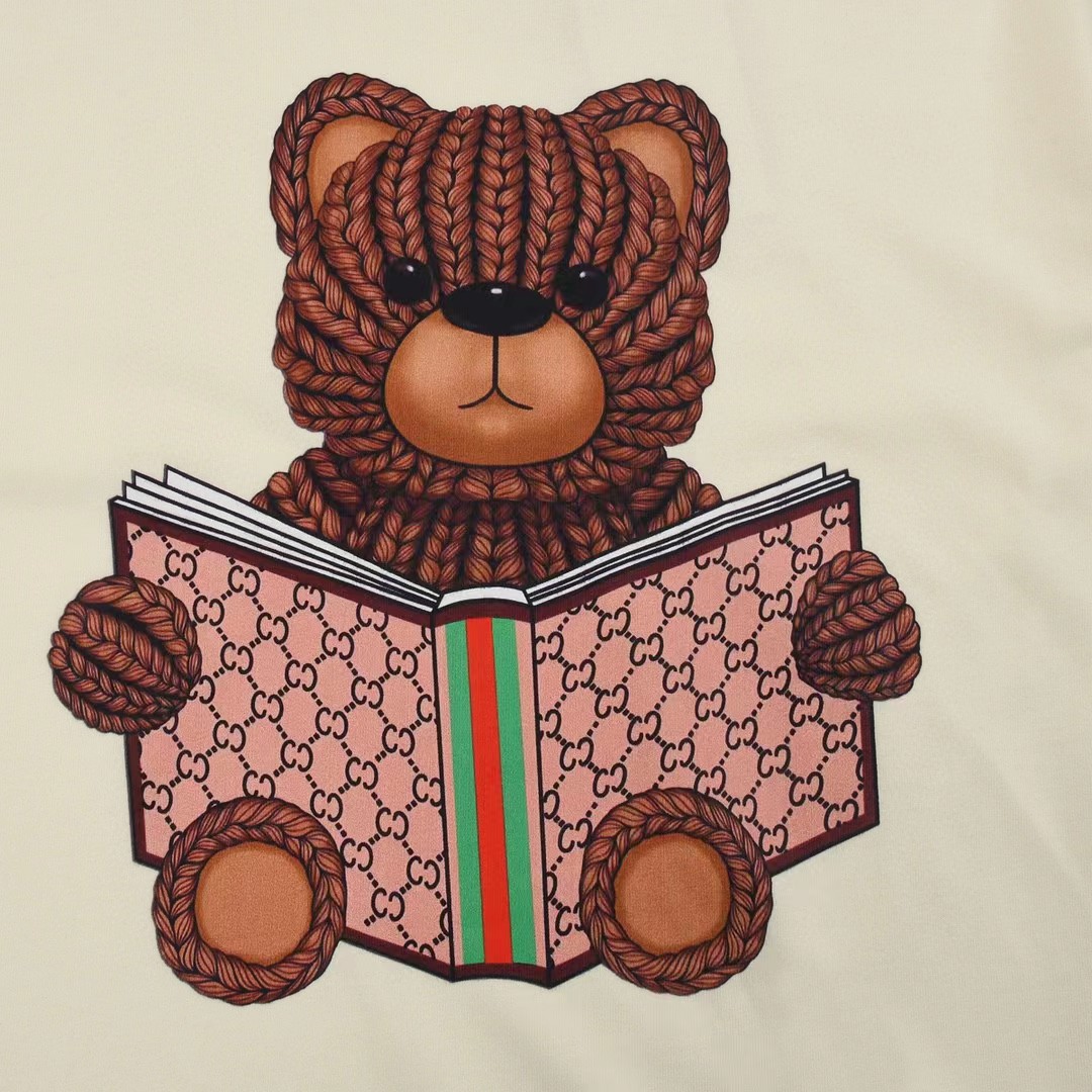 グッチ 春夏 熊プリント Tシャツ 半袖  メンズ＆レディース