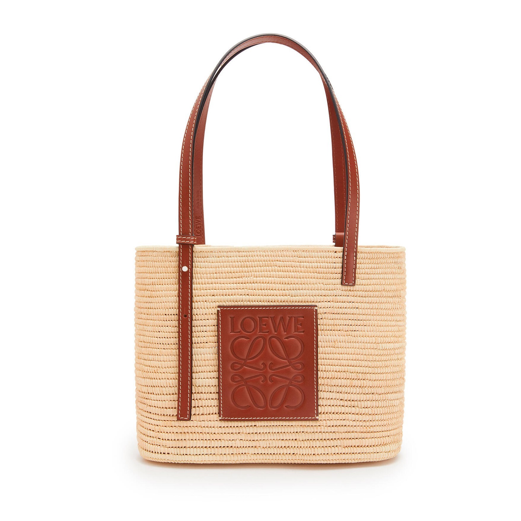 【LOEWE】ロエベ スクエア バスケットバッグ スモール /ラフィア&カーフ