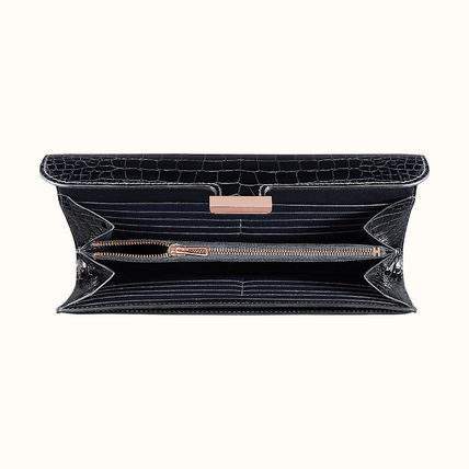 エルメス Hermes Hロゴ 長財布 黒 レディース