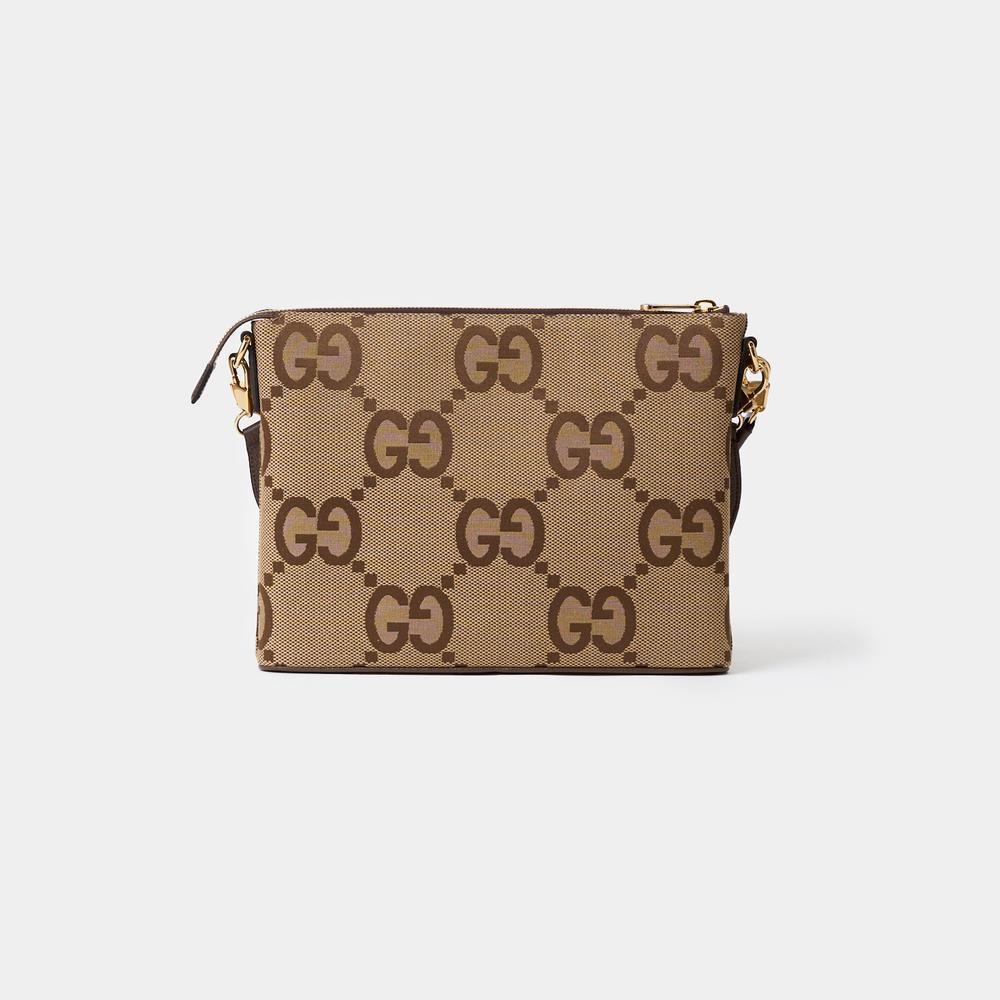 グッチ GUCCI ジャンボGG キャンバス/レザー ベージュ メッセンジャーバッグ レディース