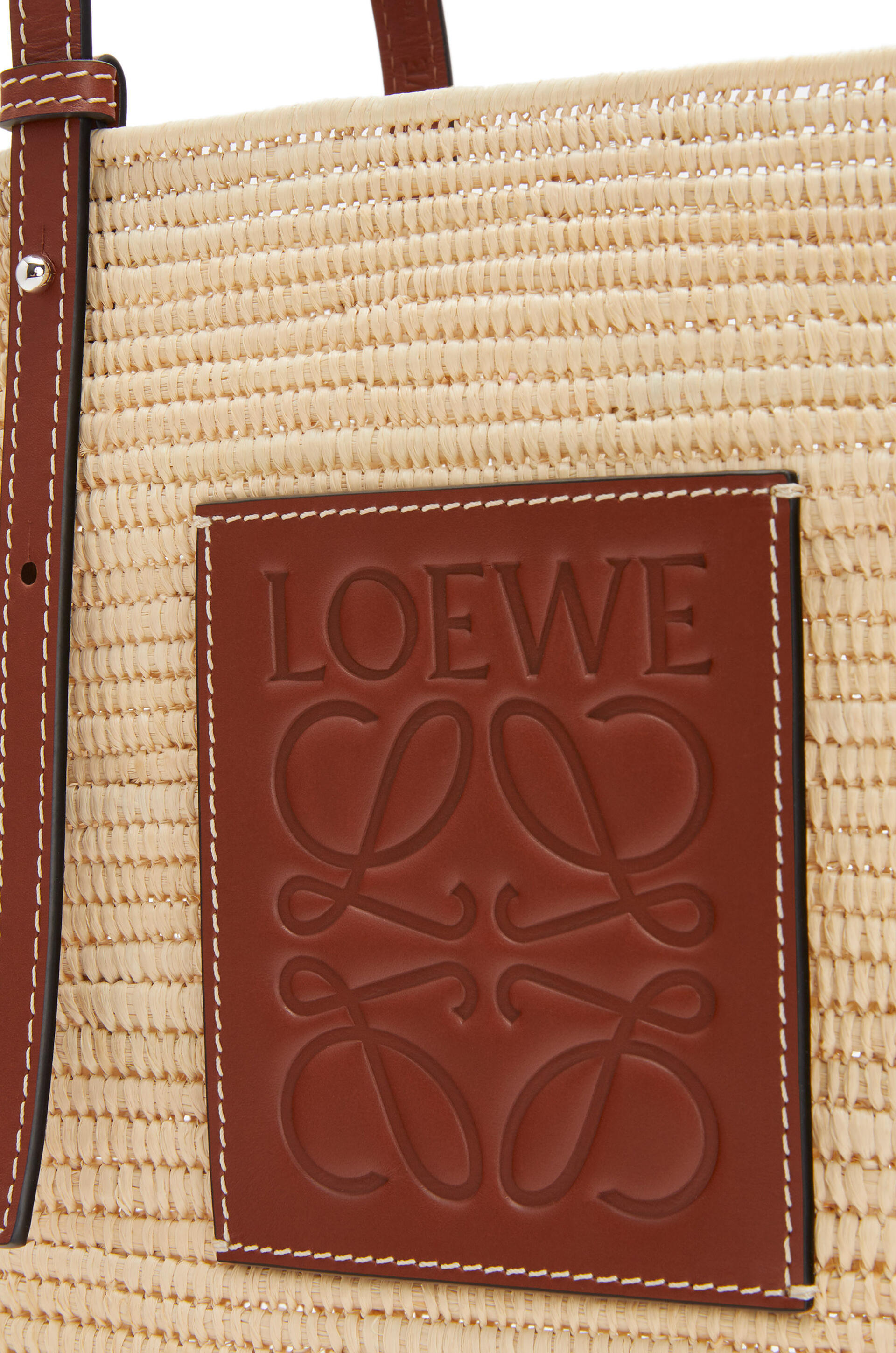【LOEWE】ロエベ スクエア バスケットバッグ スモール /ラフィア&カーフ