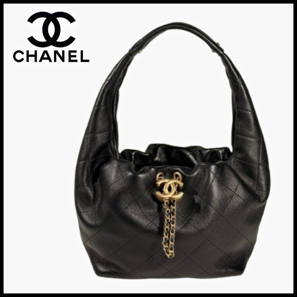 シャネル CHANEL お洒落 ラージ ホーボー バッグ レディース