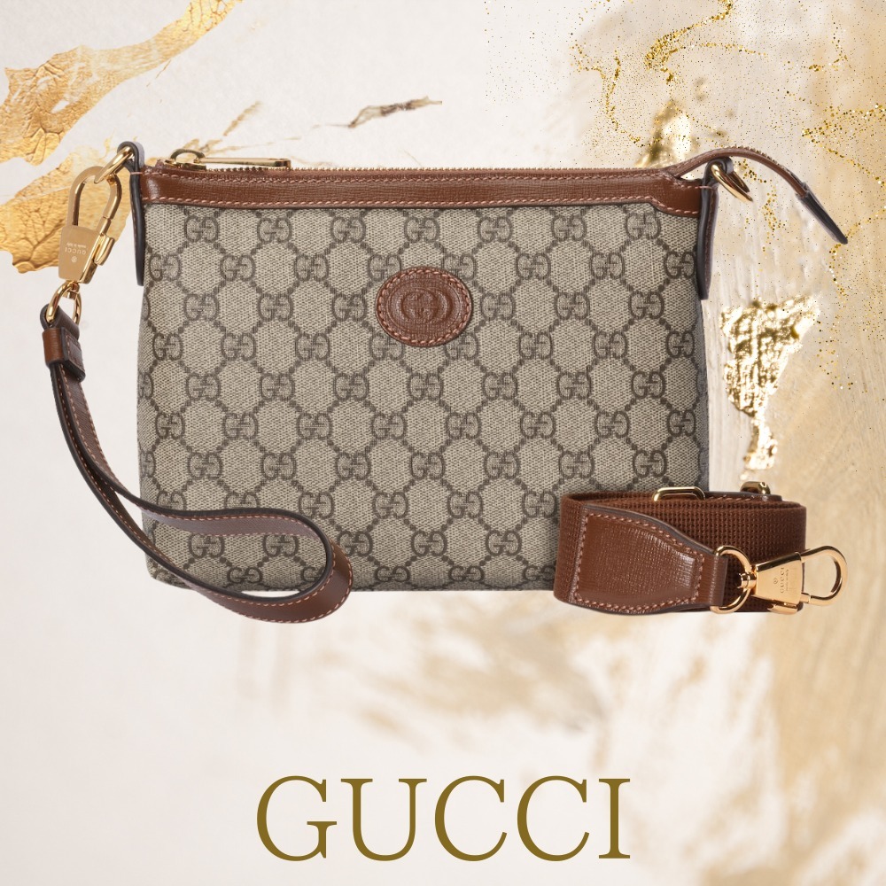 グッチ インターロッキングG付き メッセンジャーバッグ メンズ