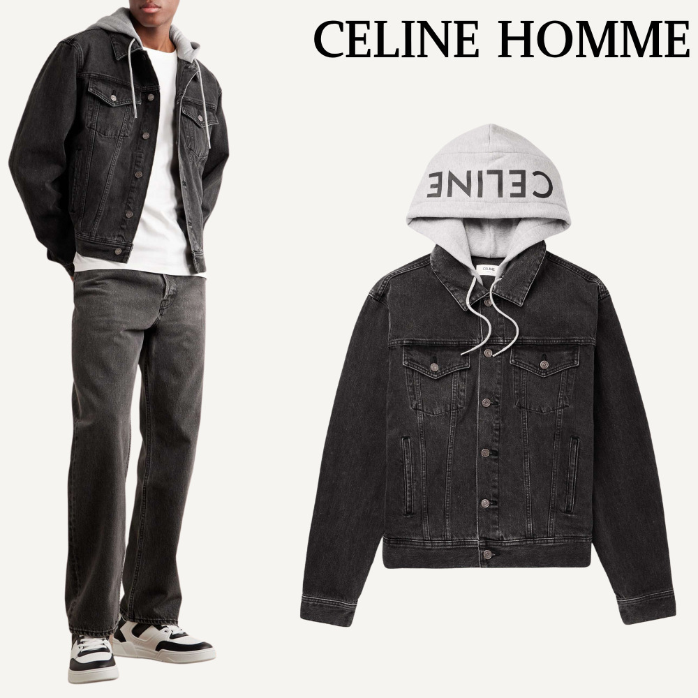 セリーヌ CELINE デニムトラッカージャケット ジャージー メンズ