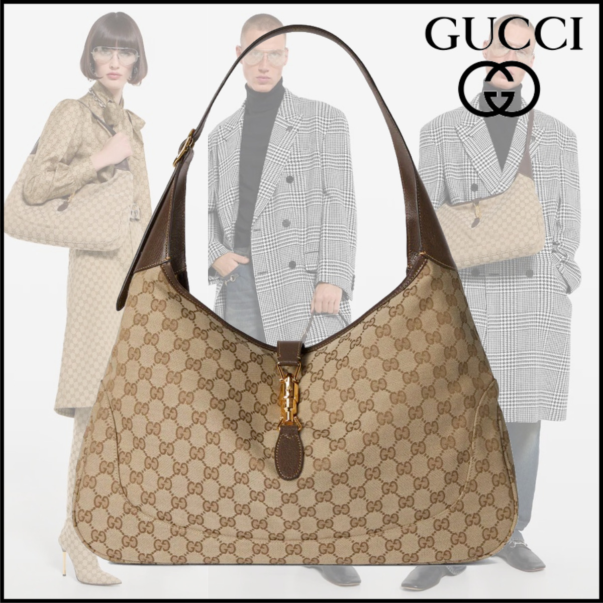 グッチ GUCCI ジャッキー 1961 ラージ クロスボディバッグ サンド 新作 レディース