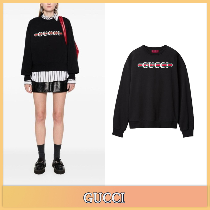 グッチ GUCCI コットン プリント スウェットシャツ レディース メンズ