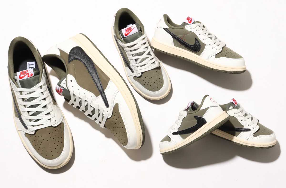 9/28発売｜Travis Scott &times; Nike Air Jordan 1 Low OG SP "Olive"｜抽選/販売/定価情報 1枚目
