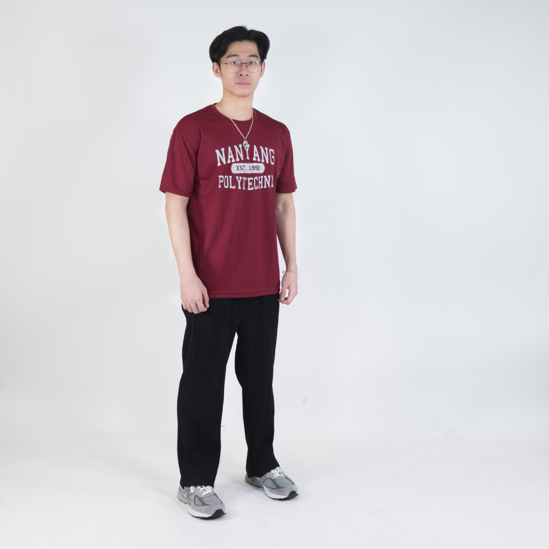 NYP 1992 DRI-FIT T-SHIRT (MAROON WITH SILVER FONT)