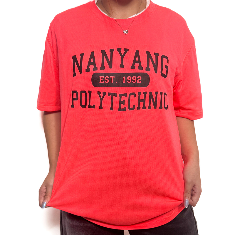 NYP 1992 DRI-FIT T-SHIRT (NEON PEACH WITH BLACK FONT)