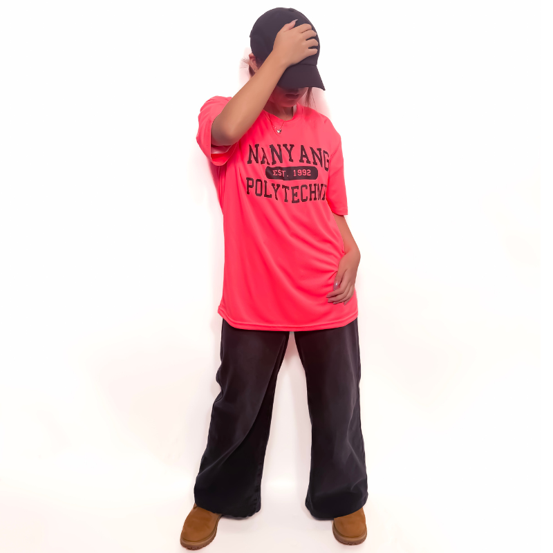 NYP 1992 DRI-FIT T-SHIRT (NEON PEACH WITH BLACK FONT)