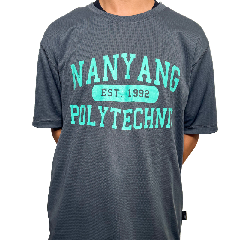 NYP 1992 DRI-FIT T-SHIRT (DARK GREY WITH TIFFANY BLUE FONT)