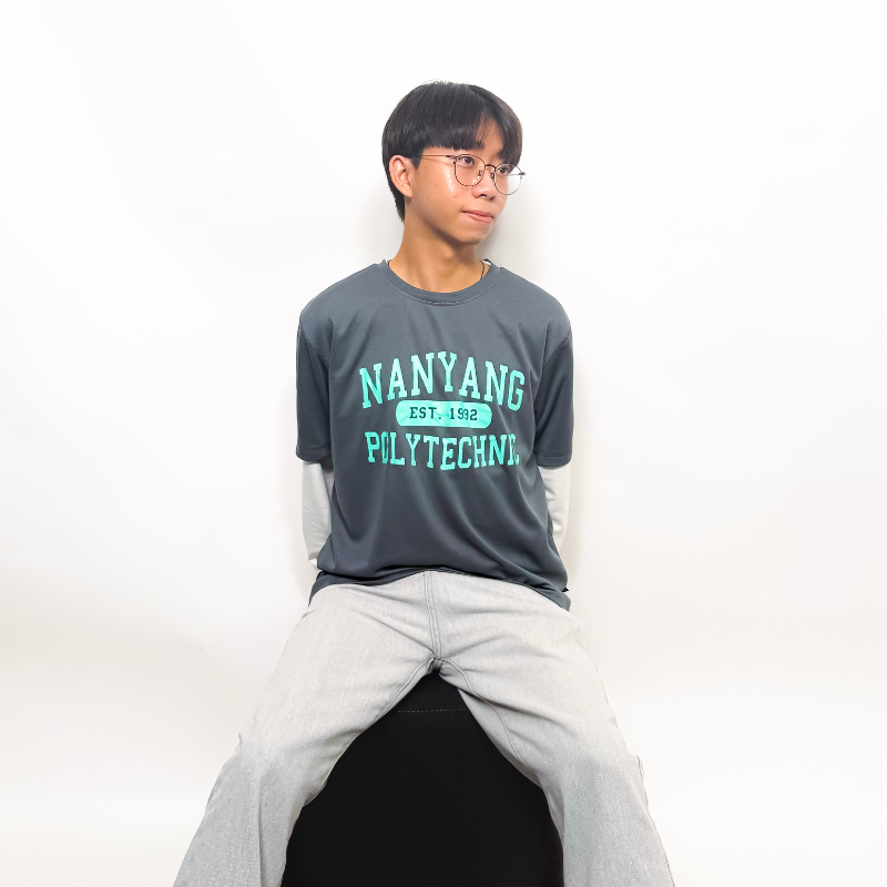NYP 1992 DRI-FIT T-SHIRT (DARK GREY WITH TIFFANY BLUE FONT)
