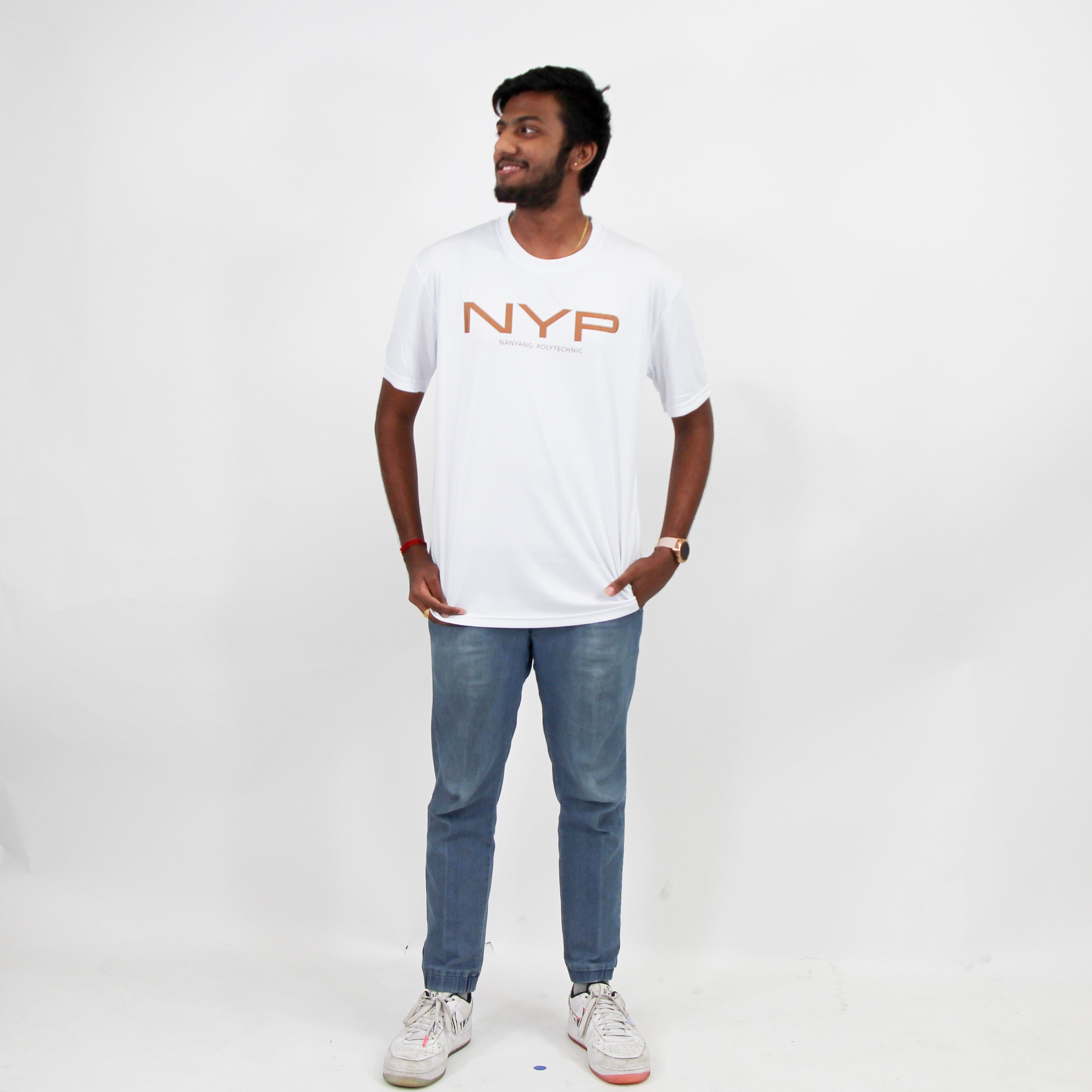 NYP ROUND NECK SMOOTH DRY FIT T-SHIRT WHITE