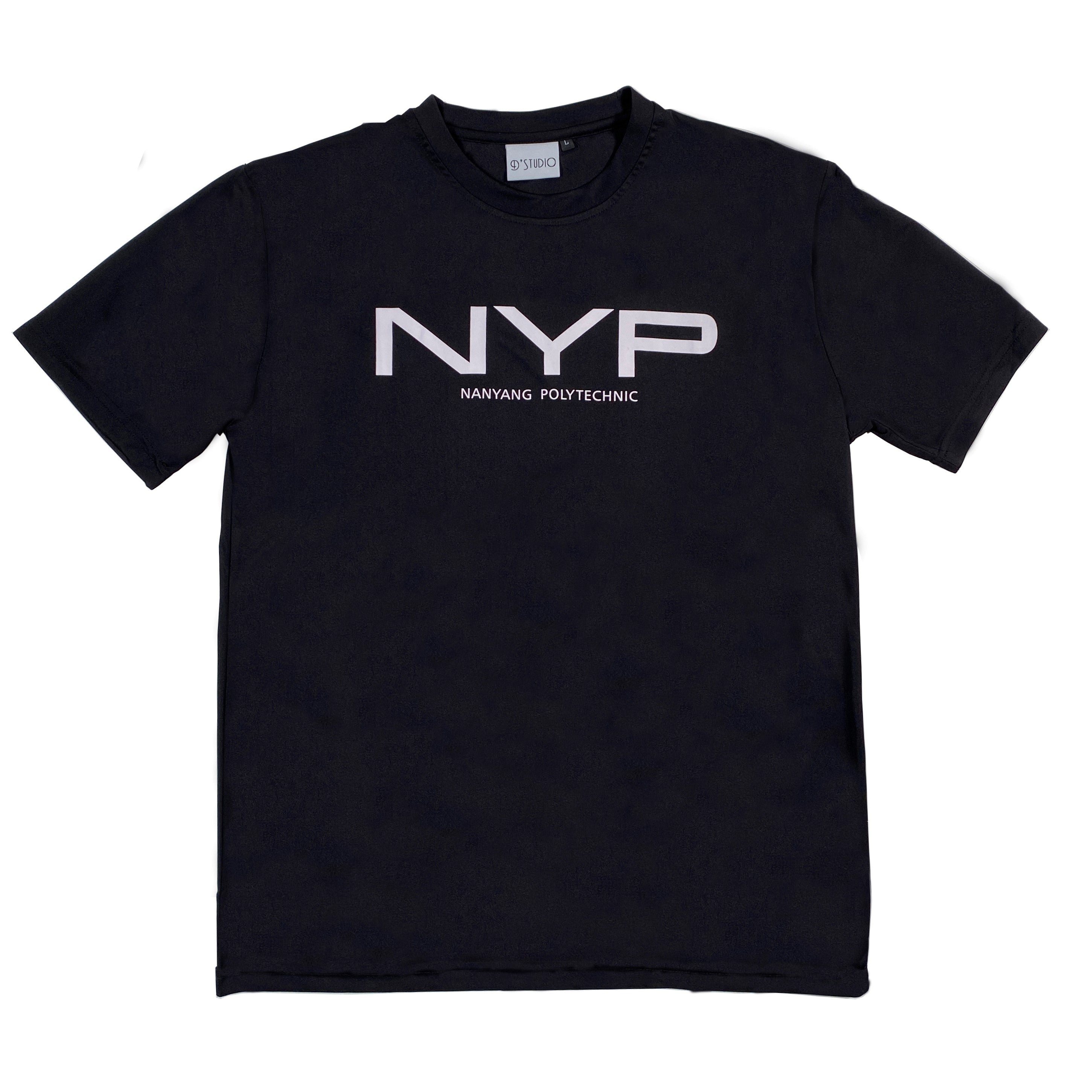 NYP ROUND NECK SMOOTH DRY FIT T-SHIRT BLACK - D’Studio