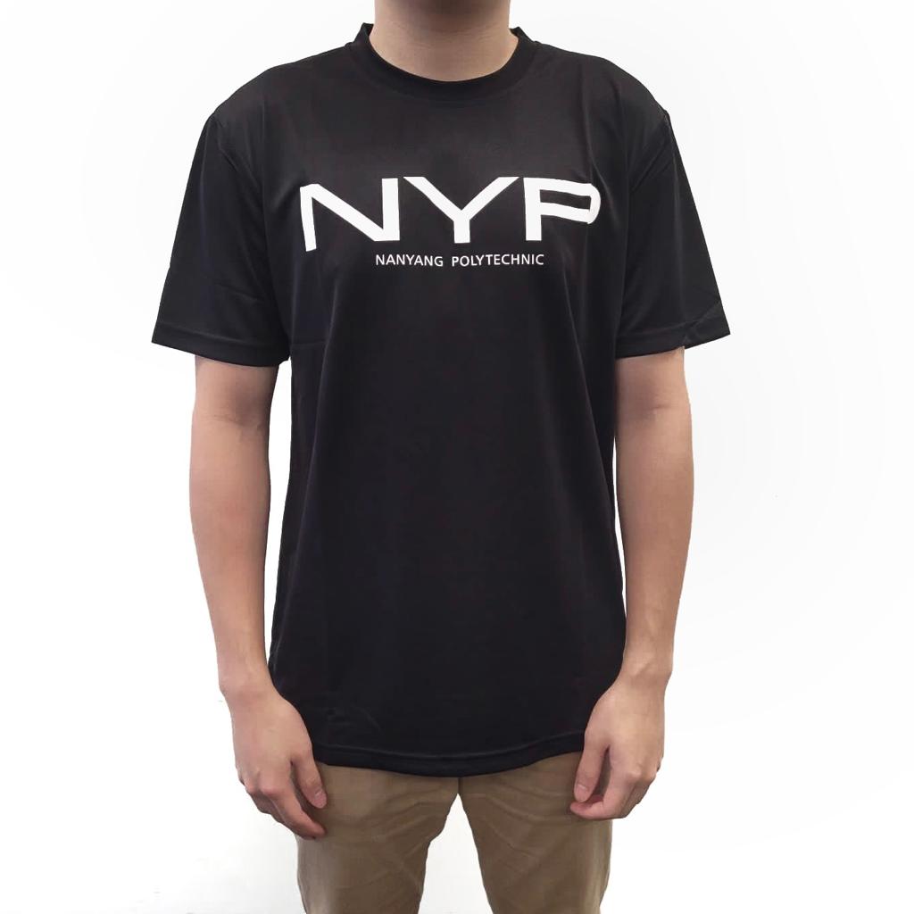 NYP ROUND NECK SMOOTH DRY FIT T-SHIRT BLACK - D’Studio