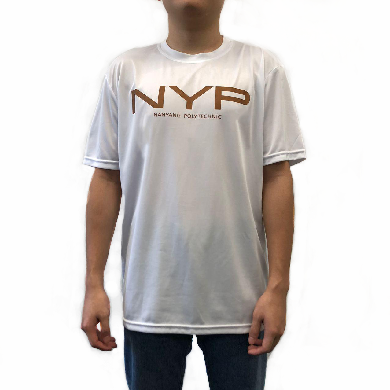 NYP ROUND NECK SMOOTH DRY FIT T-SHIRT WHITE - D’Studio