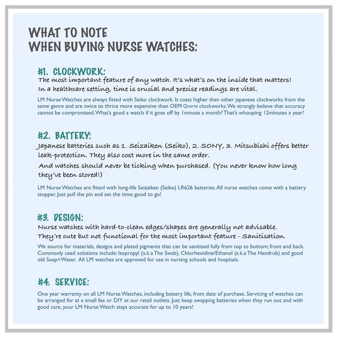 LABMAN NURSE WATCH JAP CLOCK (ASSORTED)