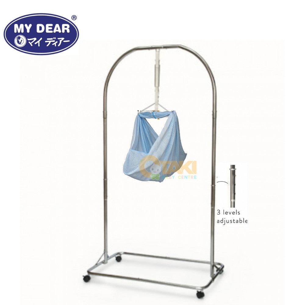 My Dear Spring Cot Cradle Chrome 24034 with Adjustable Height Levels