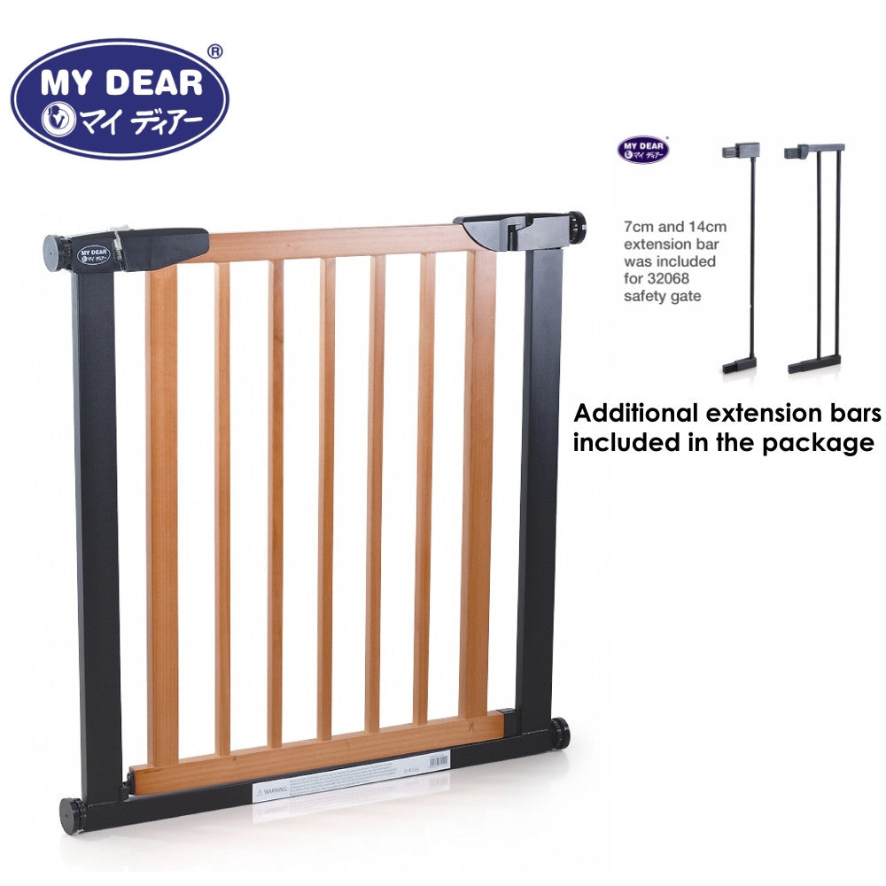 My Dear Baby Wooden Safety Gate 32068 With Both 1 x 7cm and 1 x 14cm Extensions Included Together