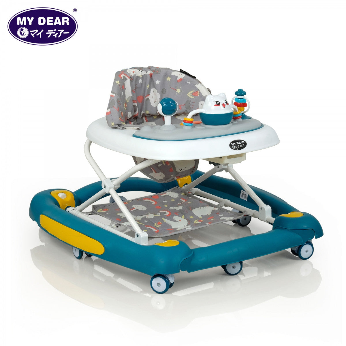 My Dear Baby Walker 20133 With Rocking Function, Push Bar & Detachable Music & Toys Tray