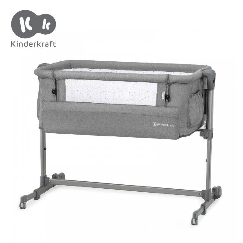 Kinderkraft Bedside Cot Neste Up 2-In-1 Co-Sleeper Cot For Newborn Baby (Dark Grey)