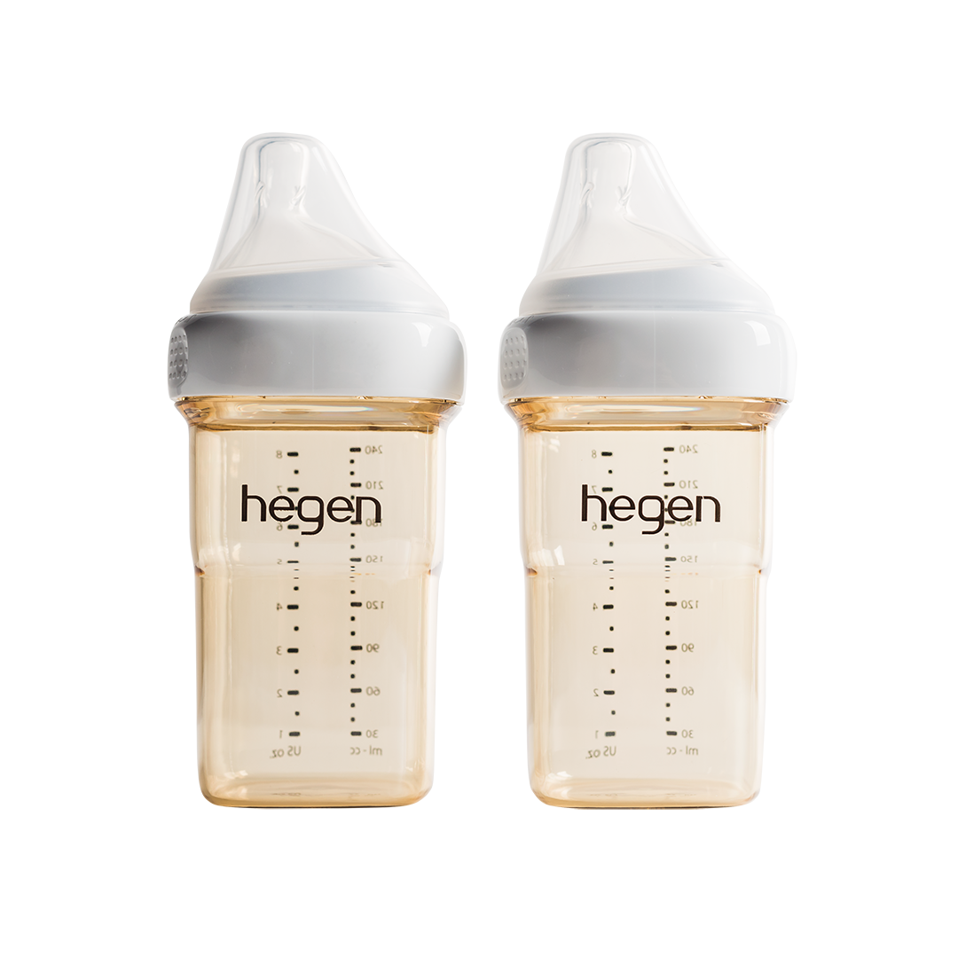 Hegen PCTO 8oz / 240ml Feeding Bottle PPSU With Medium Flow Teat (Twin Pack)