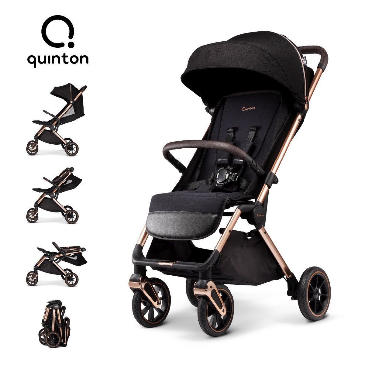 Quinton Roxy Auto Fold Compact / Cabin Size Baby Stroller, Suitable For Newborn to 22kg