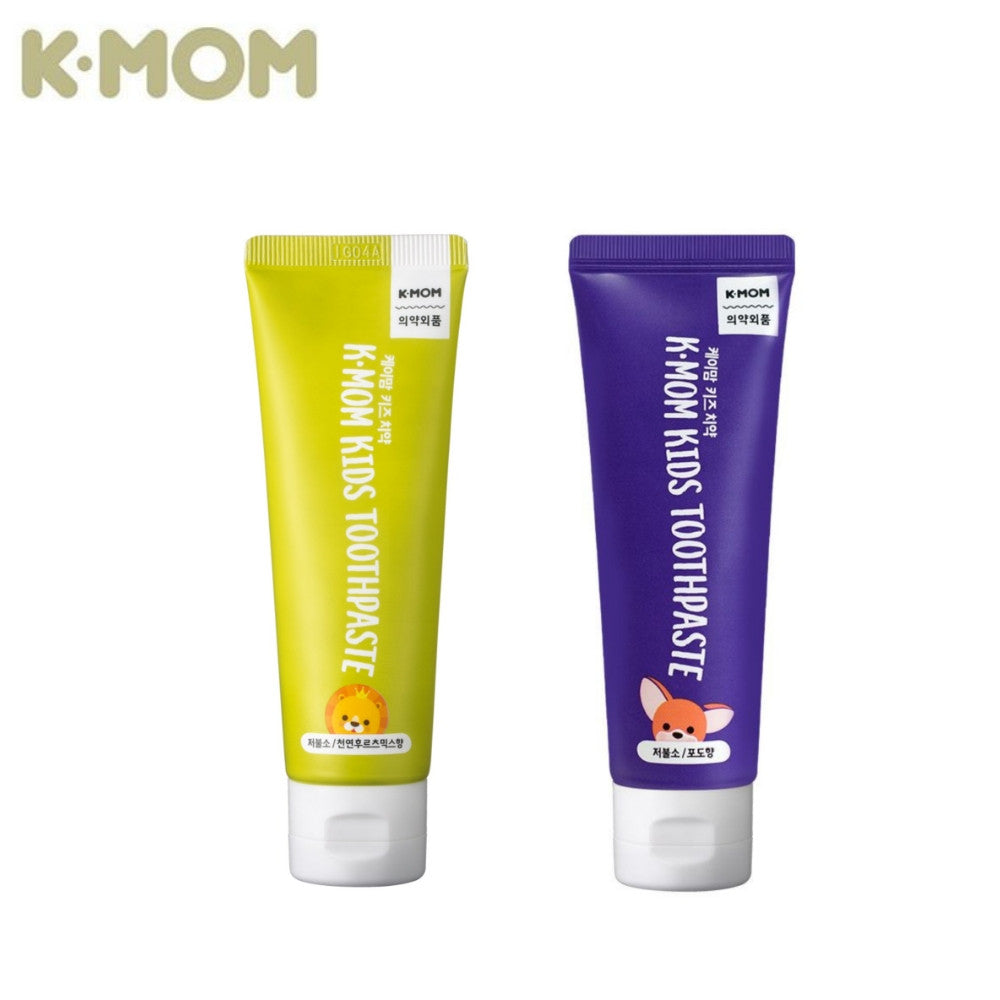 K Mom Low Fluoride Baby Toothpaste 50g, Removes Plague To Make Teeth Strong & Looks White. Available in Either Mix Fruits or Grape Flavor