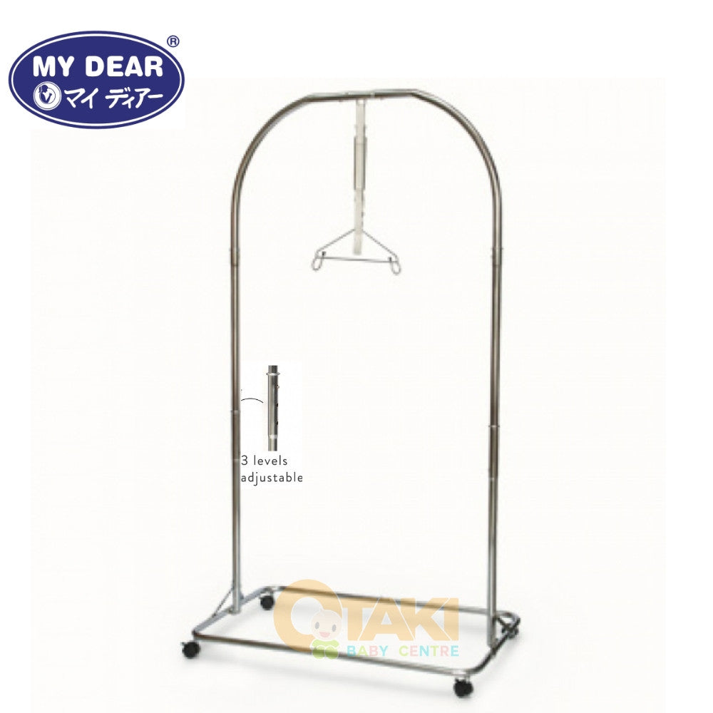 My Dear Spring Cot Cradle (Chrome) 24034 with Adjustable Height Levels, Buaian Besi