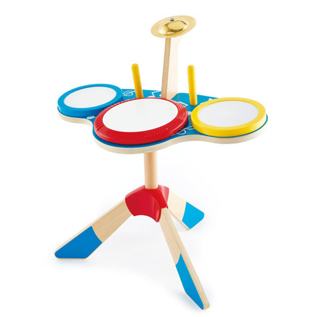 Hape Drum and Cymbal Set E0613 Musical Instrument Set With Two Drum Sticks