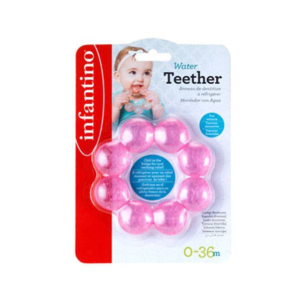 Infantino Water Teether With Fun Textures & Relives Sore Gums (Pink)