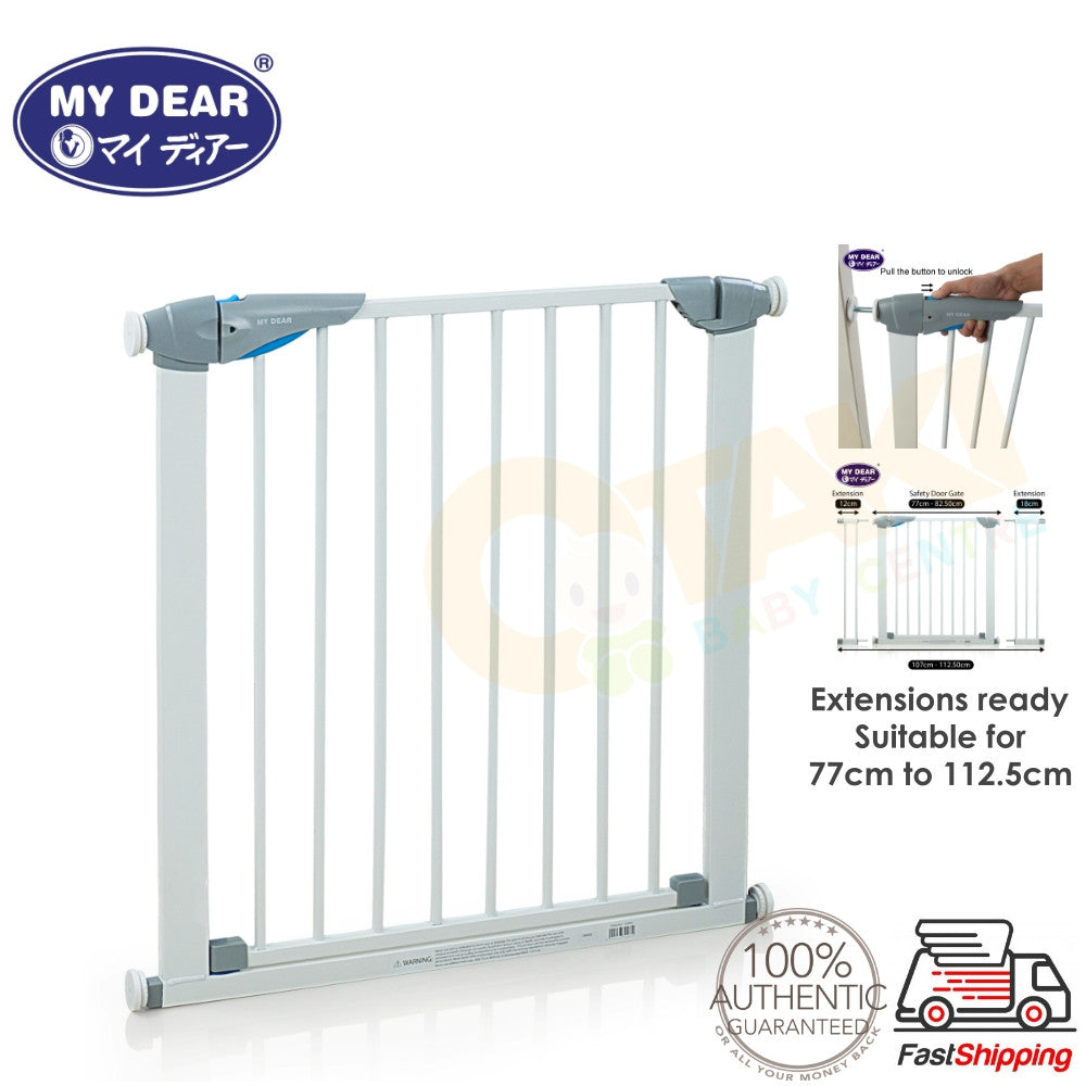 My Dear Baby Safety Gate 32052 With Auto Close System & Includes 2 Extension Bars of 12cm & 18cm