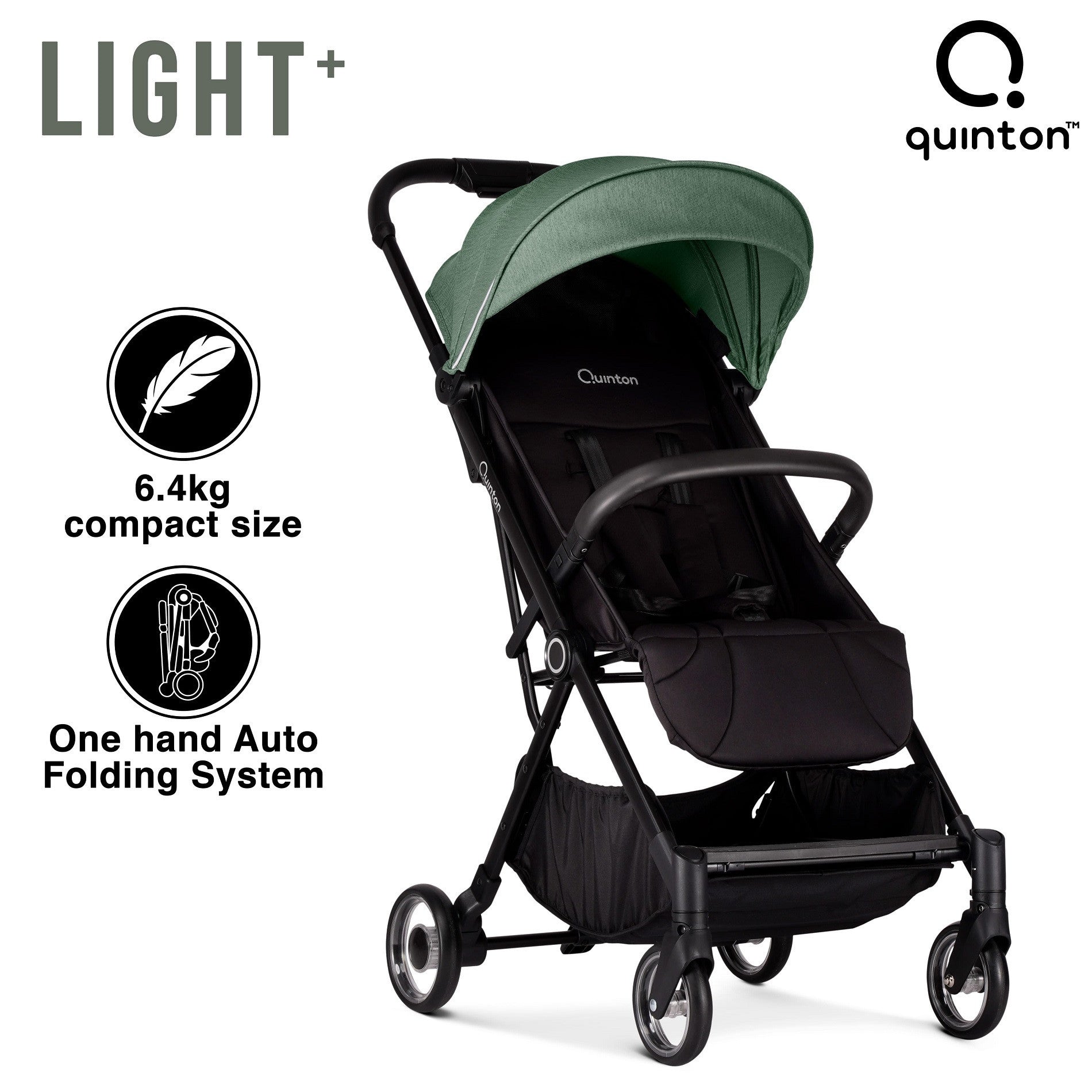Quinton Light+ Fold Plus Baby Stroller, Easy Auto Folding System, Steel Frame, Suitable For Newborn Baby to 25kg