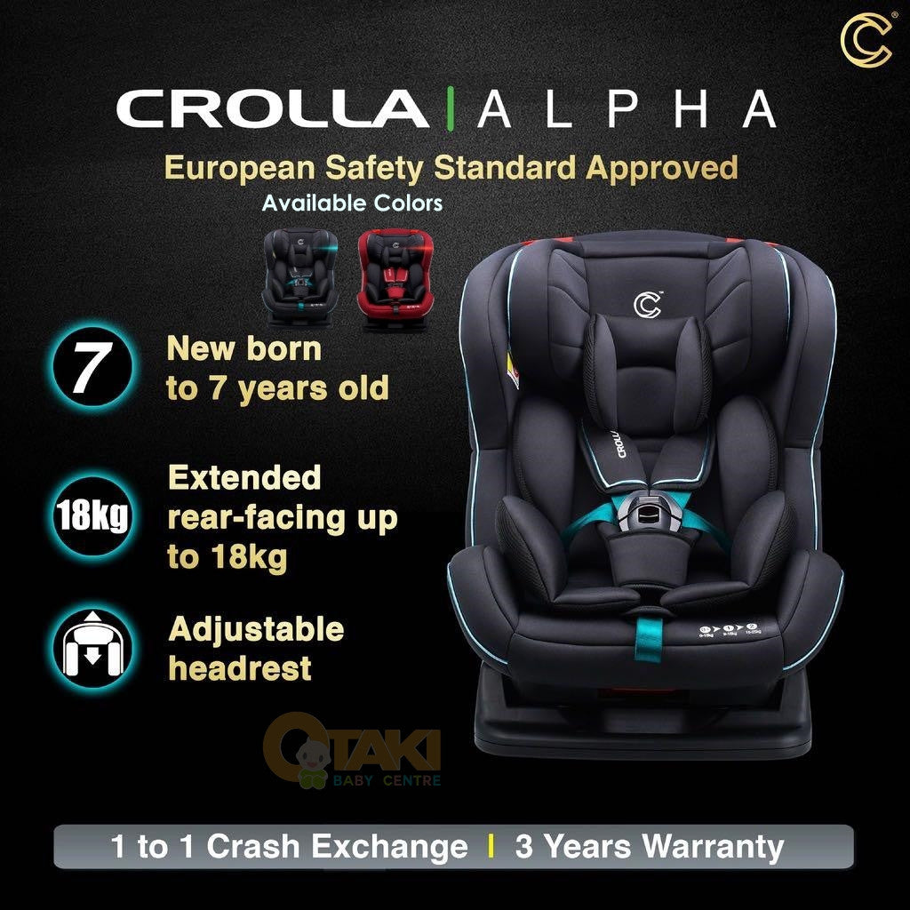 Crolla Alpha Convertible Car Seat For Newborn Baby to 7 Years Old Comfortable Carseat