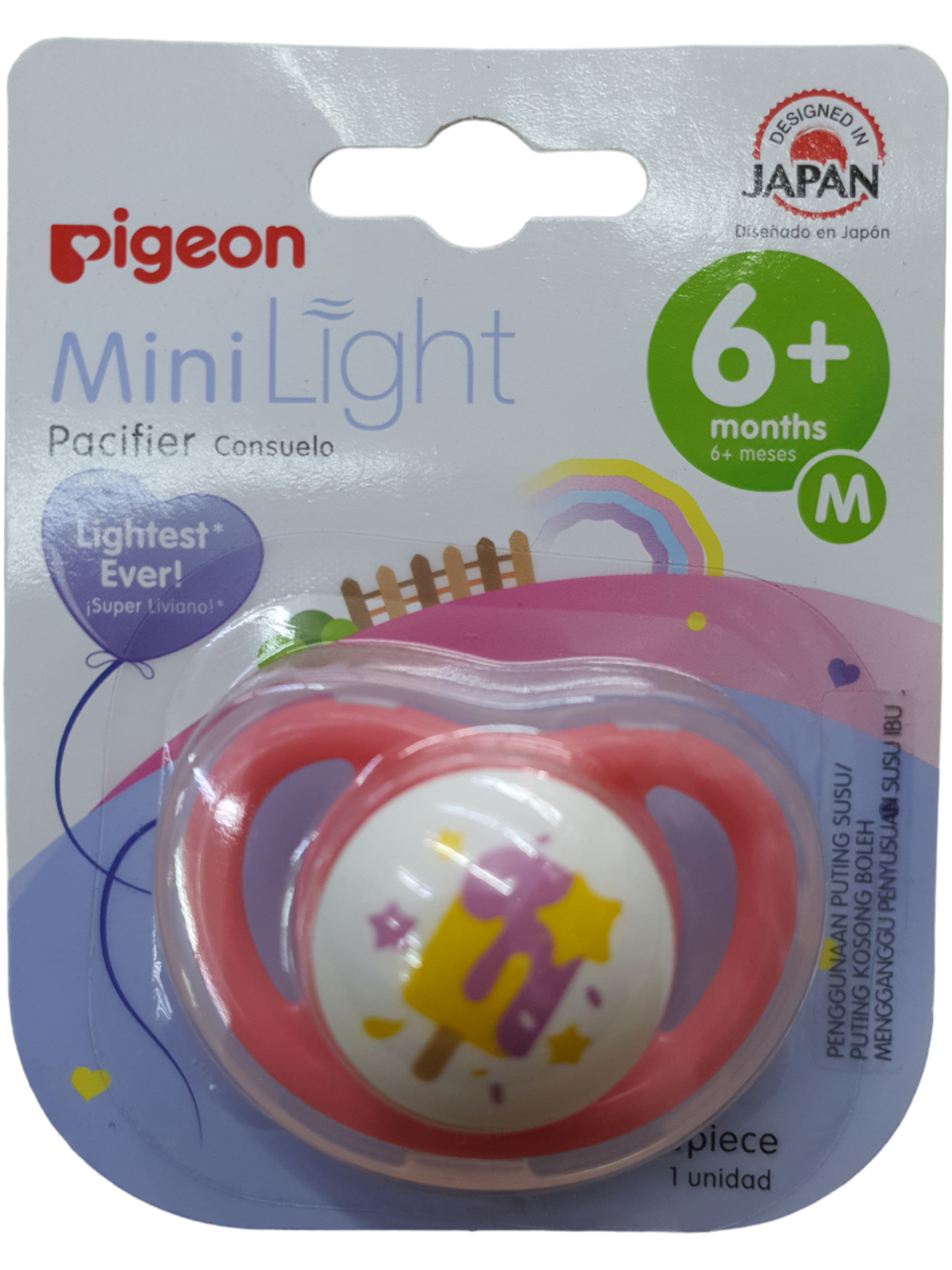 PIGEON MINI LIGHT PACIFIER I/CREAM 6m+