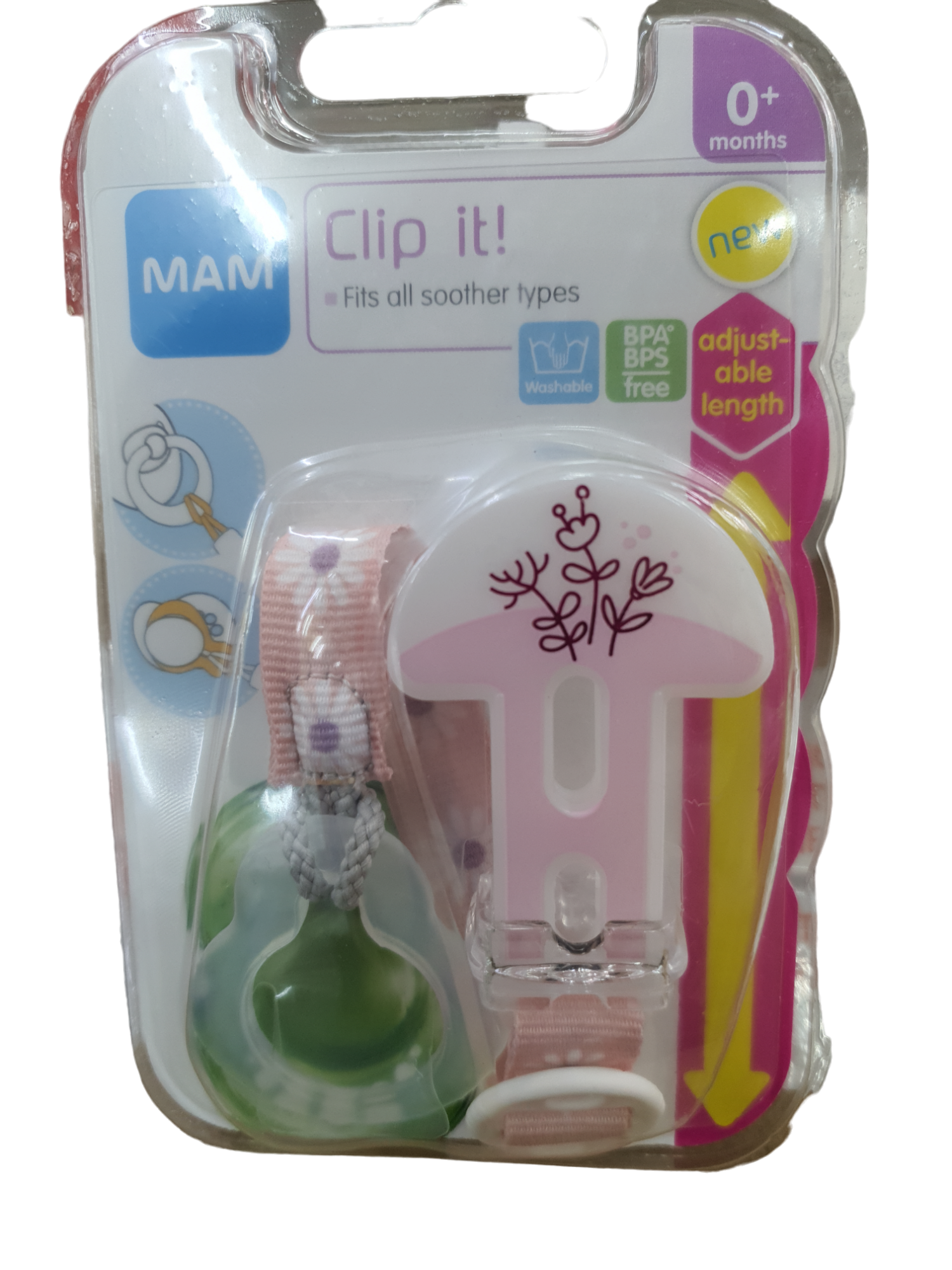 MAM SOOTHER CLIP PINK
