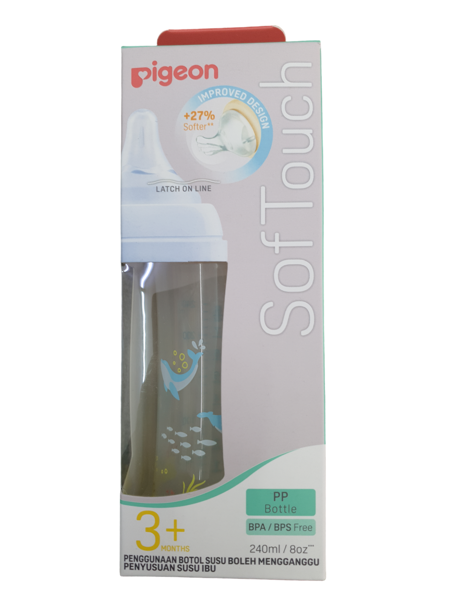 PIGEON SOFTOUCH PP BOTTLE DOLP 240ML