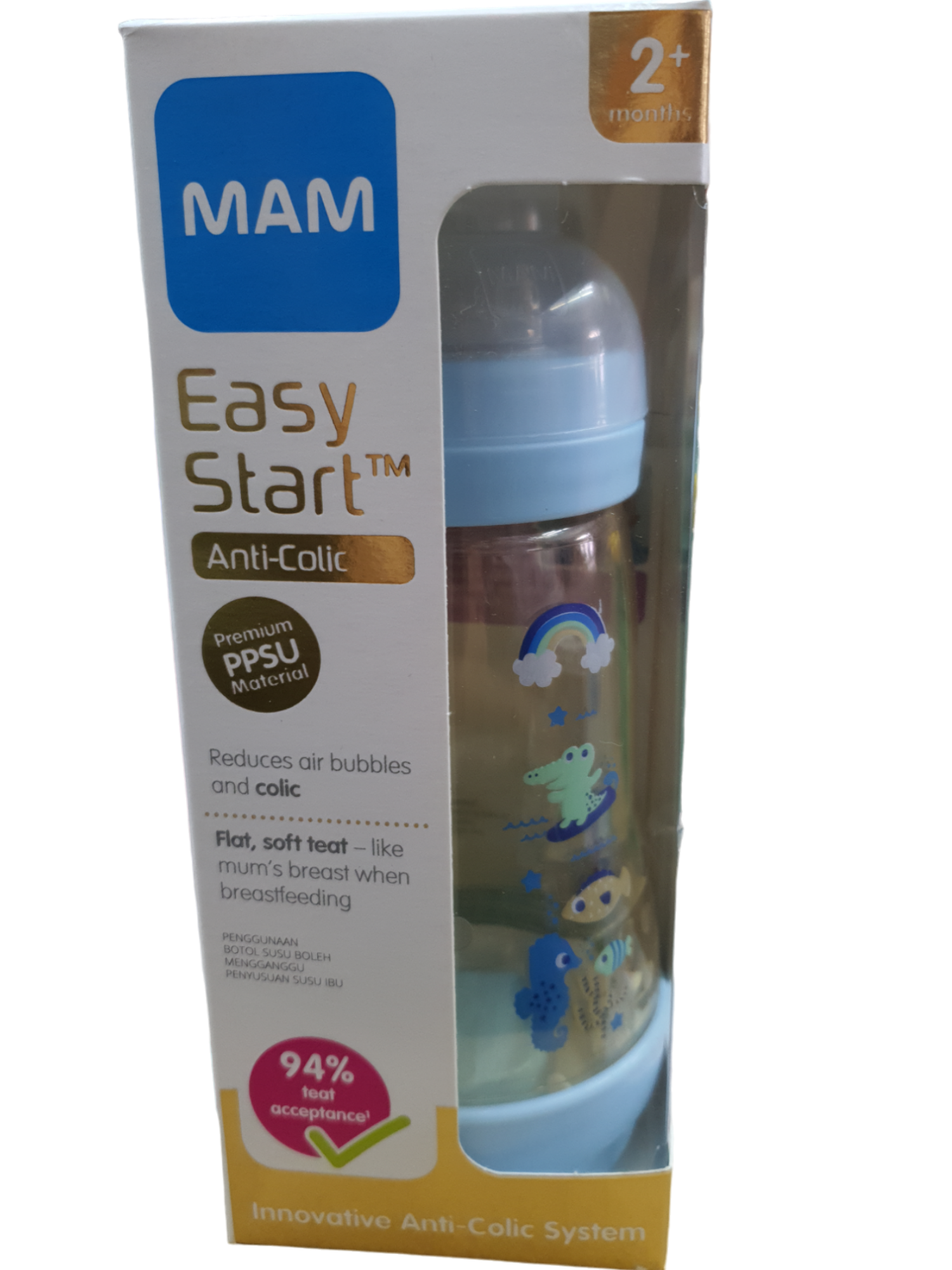Mam Easy Start Anti-Colic Bottle PPSU 260ml Blue