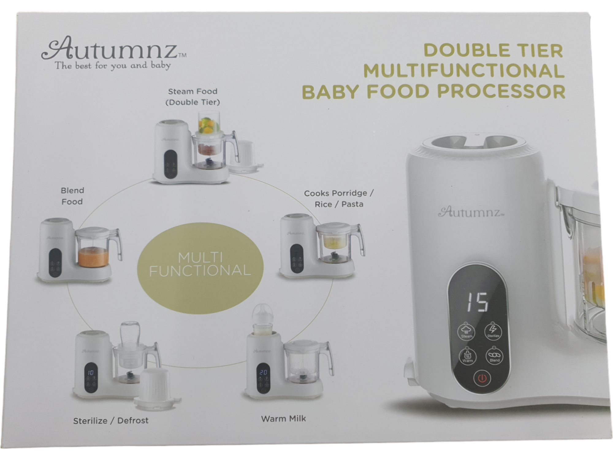 Autumnz Double Tier Multifunctional Baby Food Processor