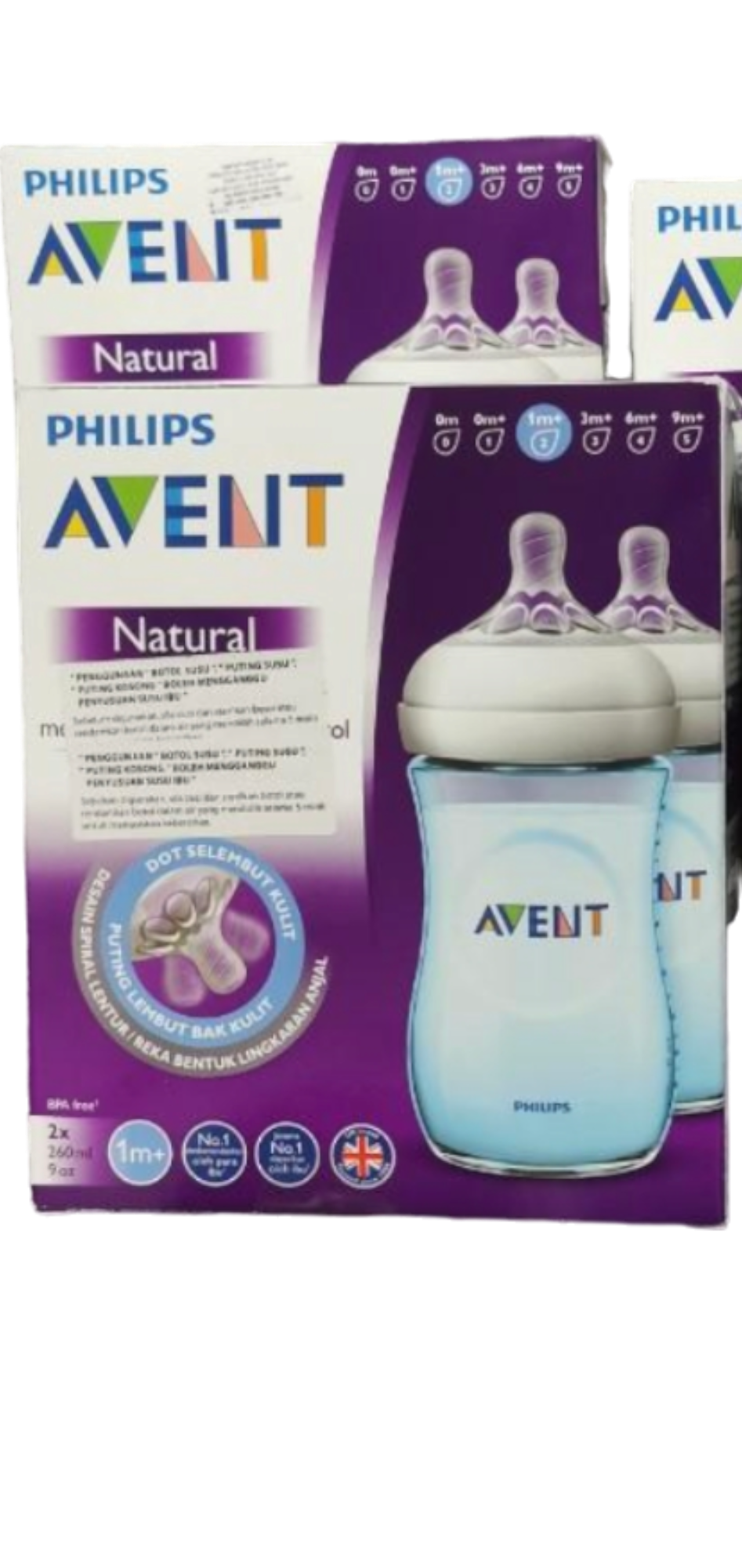 AVENT NATURAL 260ML BLUE BOTTLES (TWIN PACK)