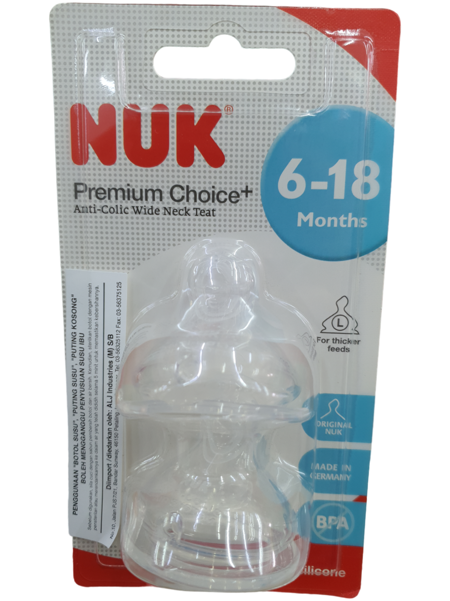 Nuk Premium Choice Wide Neck Teat L/6-18m+