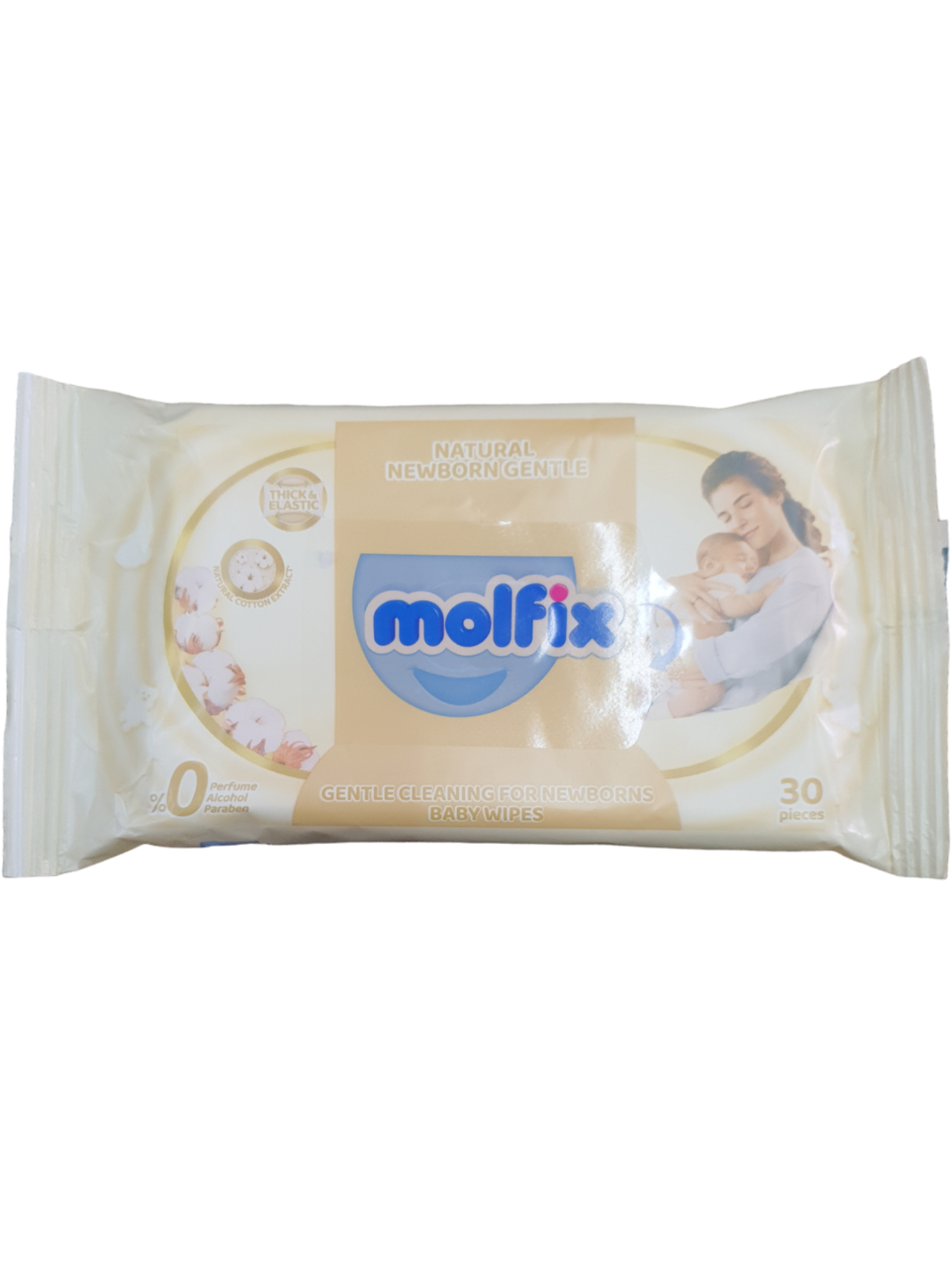 Molfix Baby Wipes Natural Newborn Gentle 30's