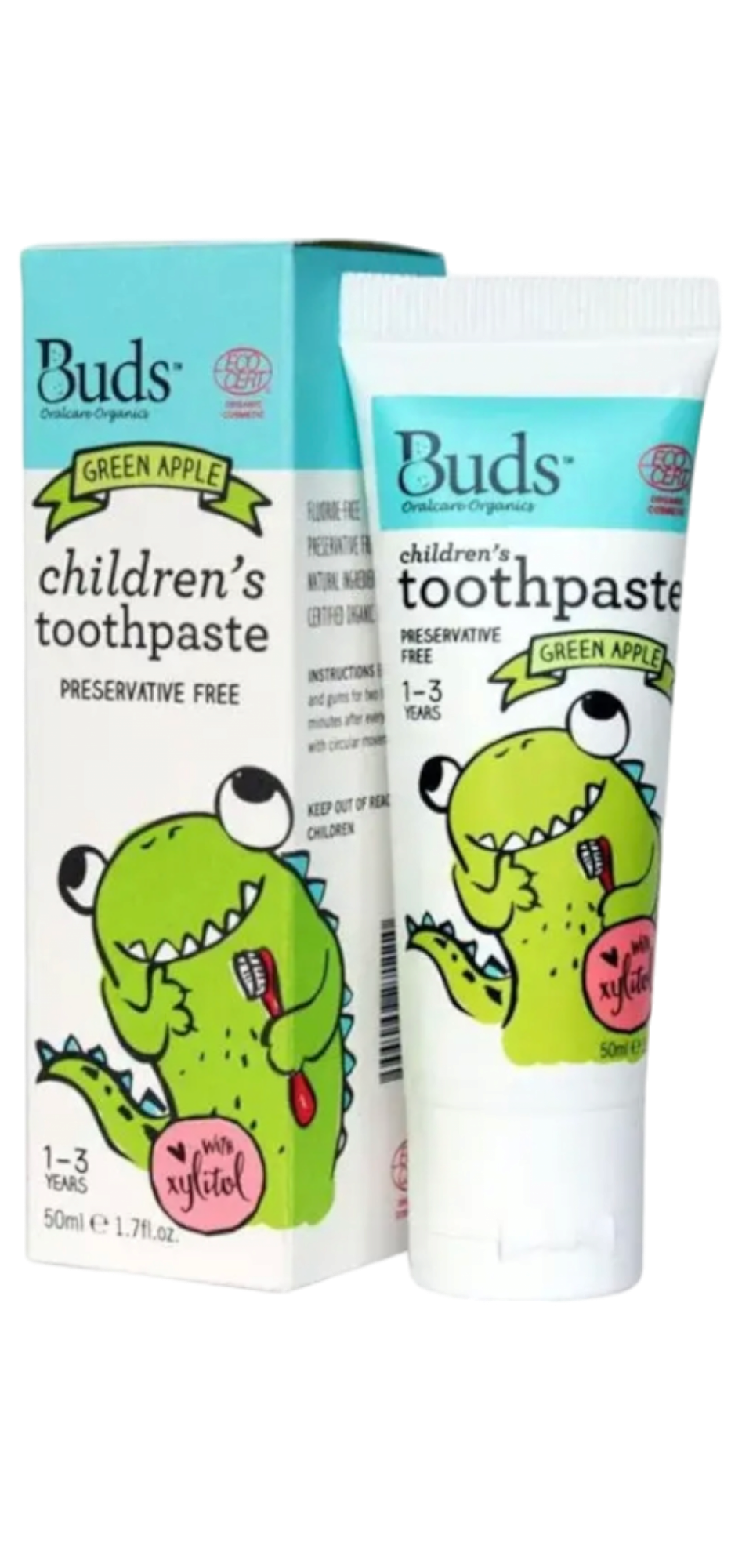 Buds Children's Toothpaste Preservative Free Green Apple 1-3y 50ml