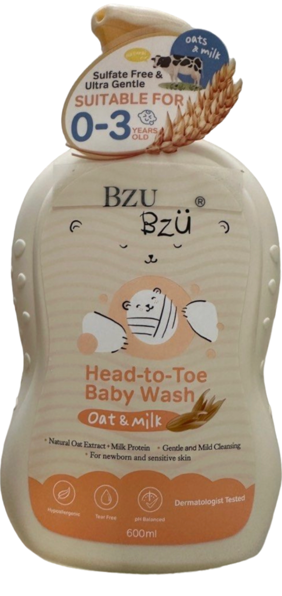 BZU BZU HEAD TO TOE BABY WASH OAT&MILK 600ML