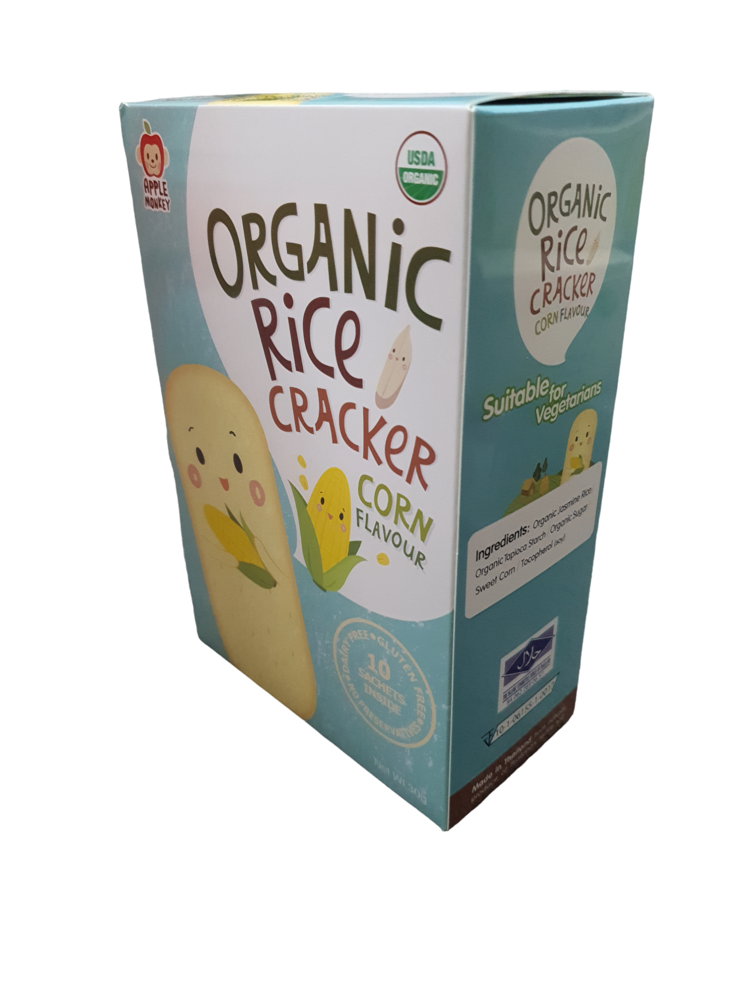 Apple Monkey Organic  Rice Cracker Corn