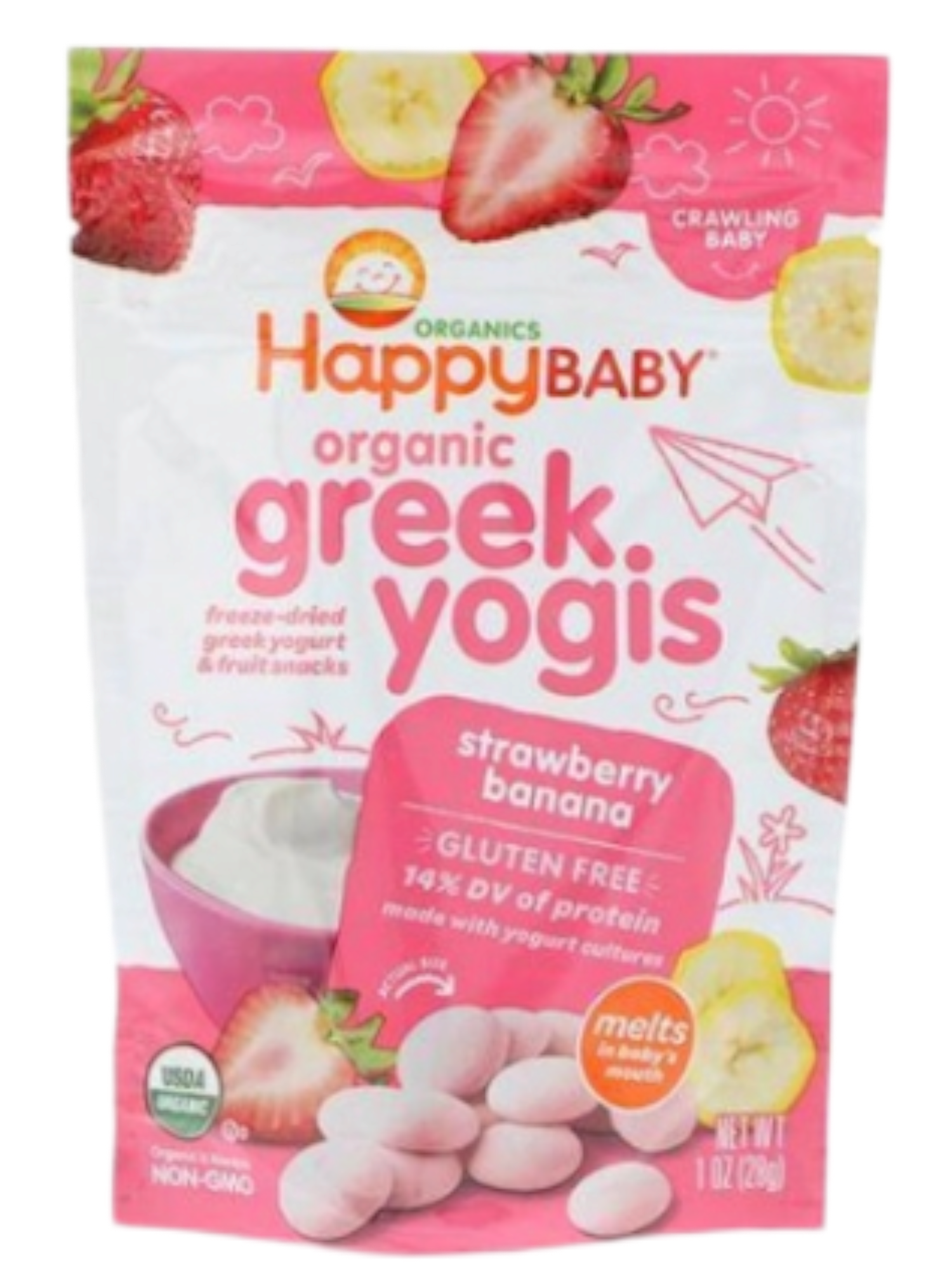 Happybaby Organic Greek Yogis Strawberry & Banana 28g
