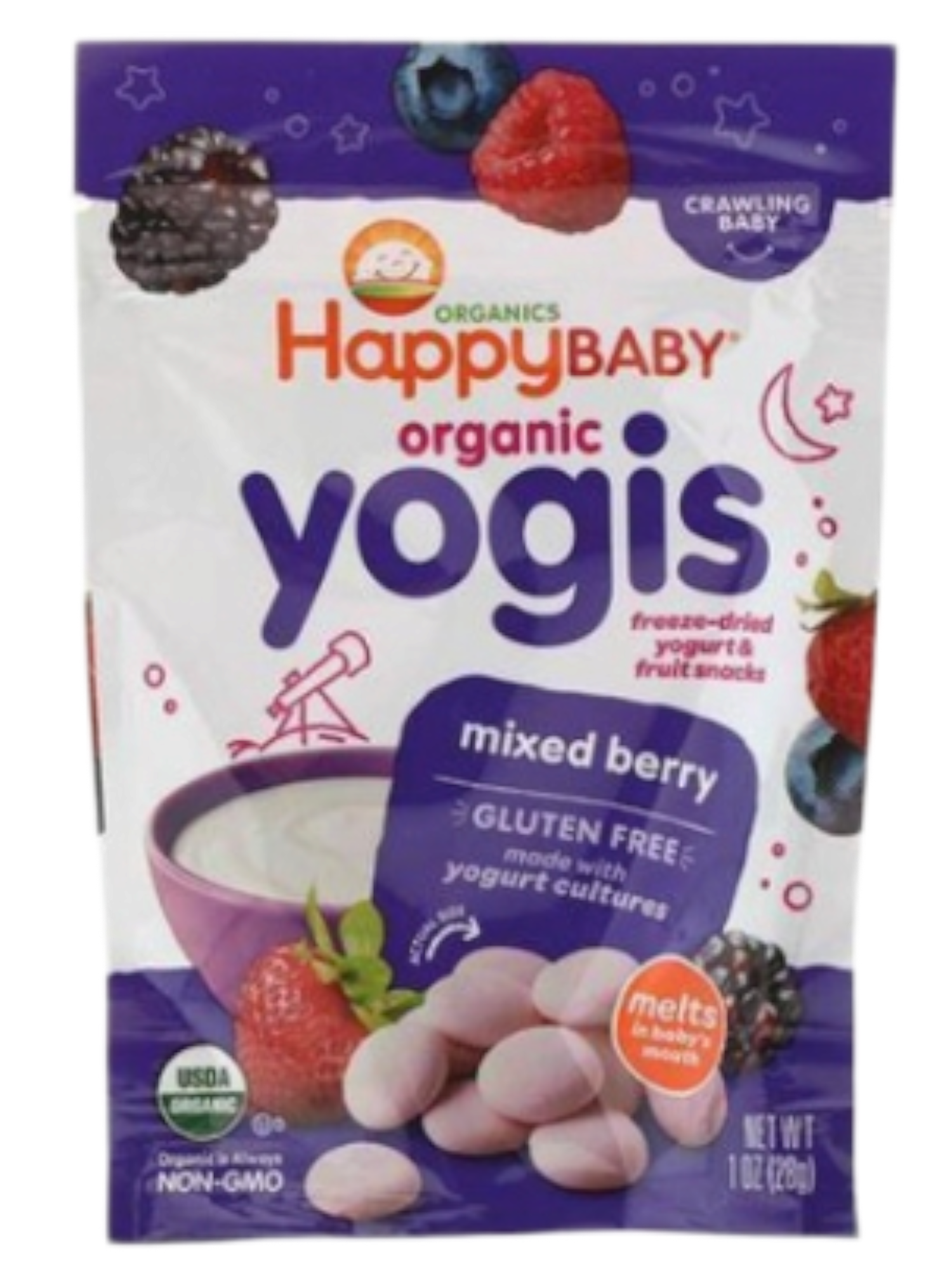 HappyBaby Organic Yogis Mixed Berry 28g